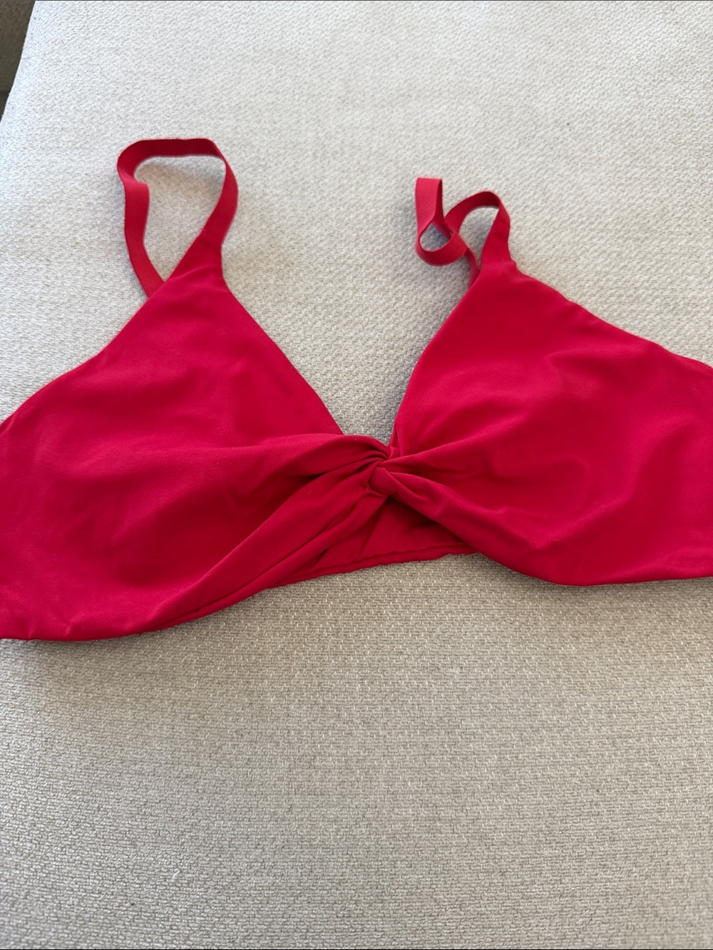 Red Twist Front Sports Bra Top